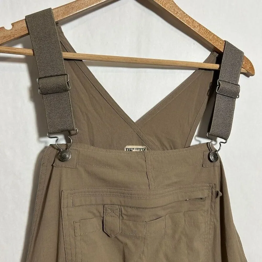 Duluth Trading Co Womens Heirloom Gardening Short Overalls 2X Khaki Tan Utility - Picture 5 of 8